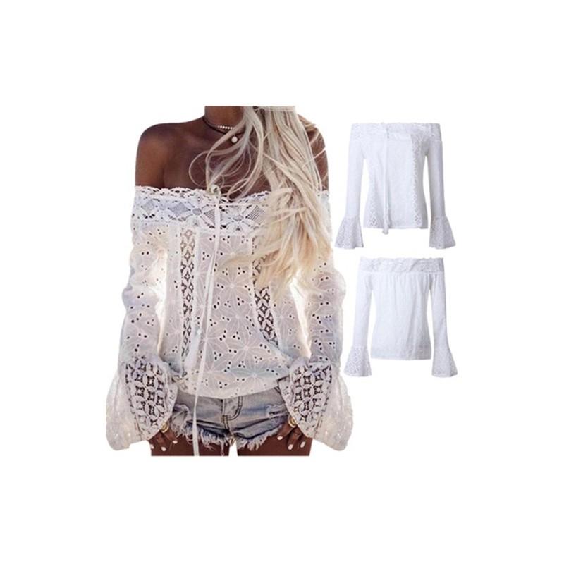 Womens Viscose Crochet Lace Trim Tshirt Business Casual Top For Office Wear And Casual Outfits