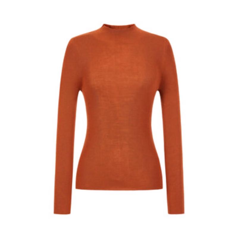 JZ ANNACOL Women's Stand Collar Wool Blend Knit Top