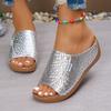 South East Asia New Wedge Heel Slippers Thick Bottom Sandals Casual Lightweight Large Size