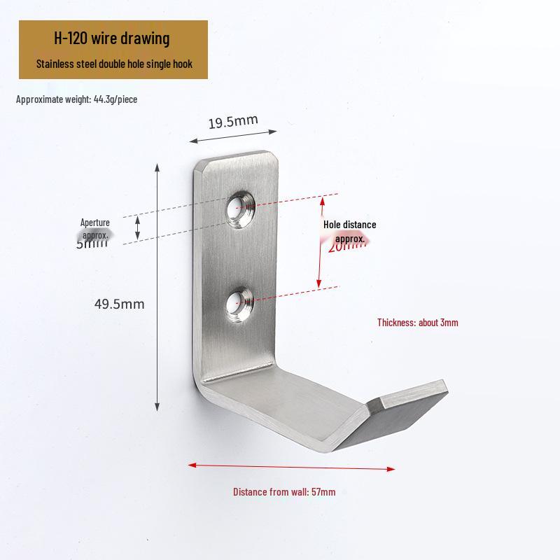 Jinrui Stainless Steel Black Bathroom Hook for Coats and Hats