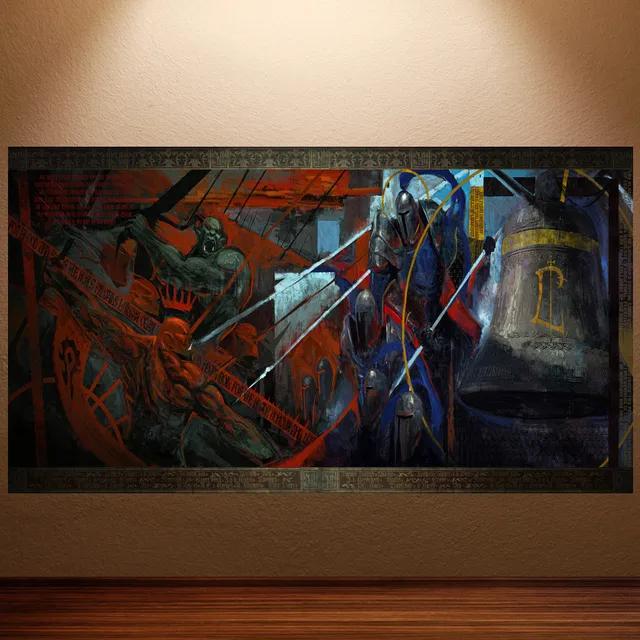 World of Warcraft Retro Canvas Poster Classic Game Wall Art for Game Room Decor Wall Sticker Painting