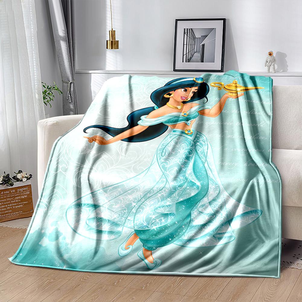 Various Styles and Sizes Aladdin Princess Jasmine Blanket for Bed Bedroom Sofa Picnic, Blanket for Cover Outdoor Leisure Nap