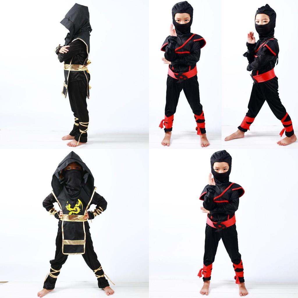 Authentisches Japanisches Krieger Jungen Kinder Ninja Assassine Kostüm für Partys