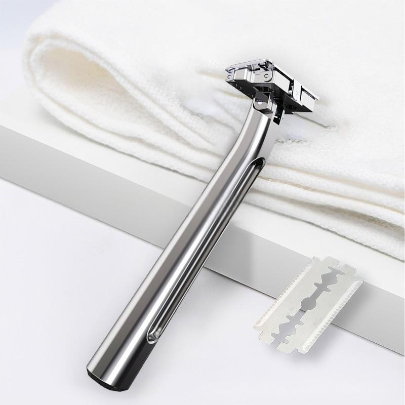 Classic Double-Layer Metal Razor Stand for Manual Shaving Razors