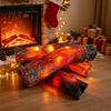 Realistic Artificial Fireplace Props LED Charcoal Ornaments, Flameless Fake Campfire Log for Spring Summer Outdoor Garden Ambience Beach Camping Party