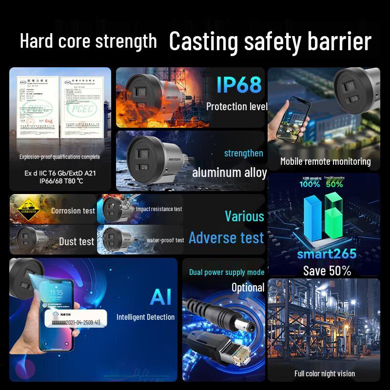 

Hikvision 2MP Full-Color Explosion-Proof POE Surveillance Camera