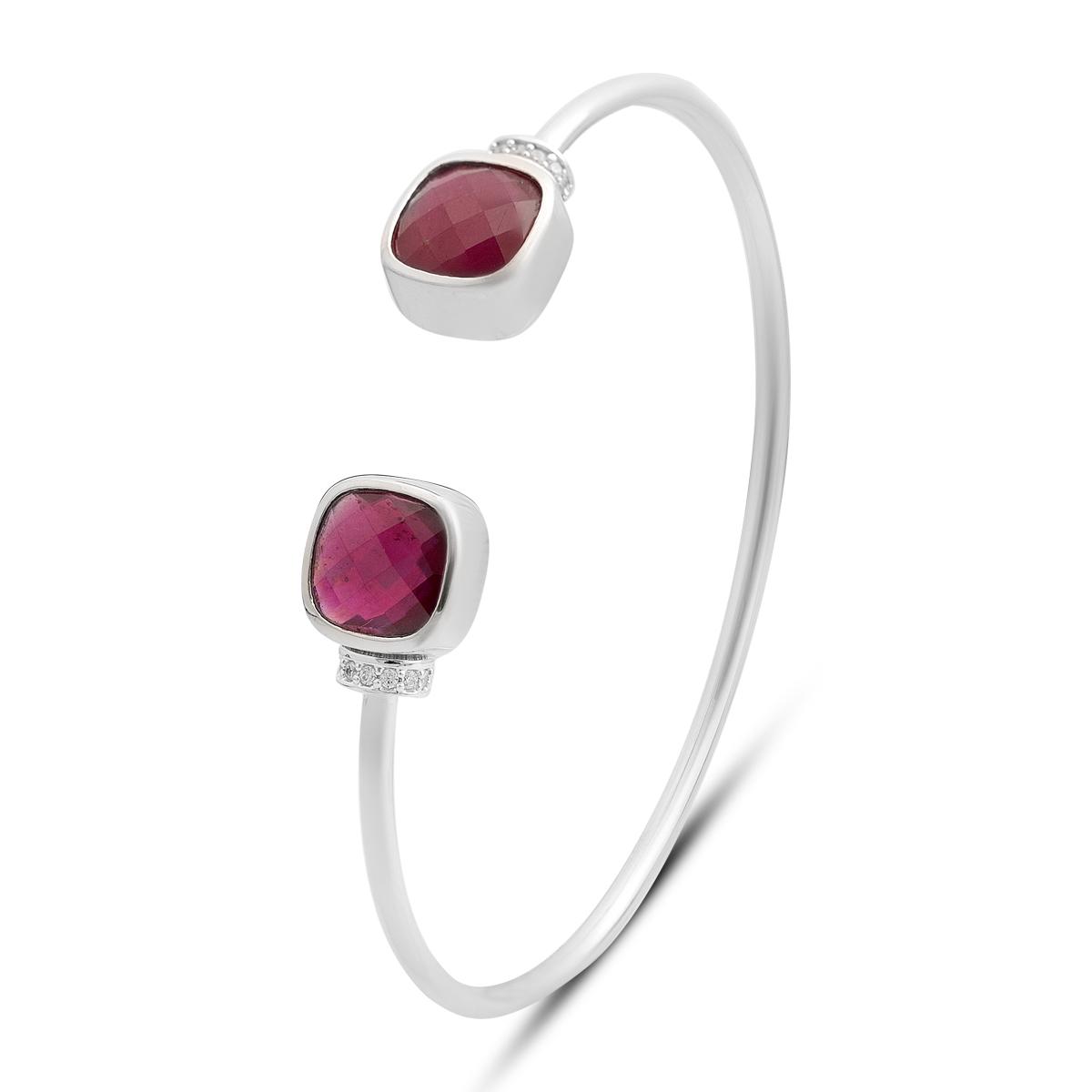 

Silver bracelet with a natural ruby 9.699ct, cubic zirconia, item weight 11.02 g (2206637) 19-22cm rubine червоний колір