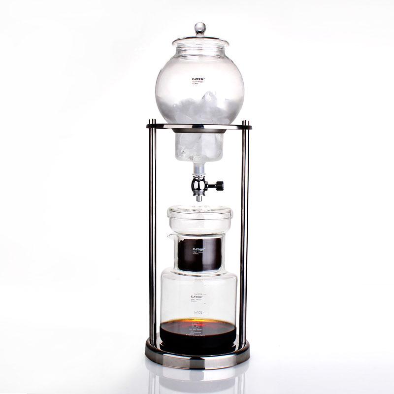 GATER Stainless Steel Cold Brew Coffee Maker, Iced Drip Pot for 5-8 People, Glass Coffee Pot, Hand Drip. 600ml: Small Size