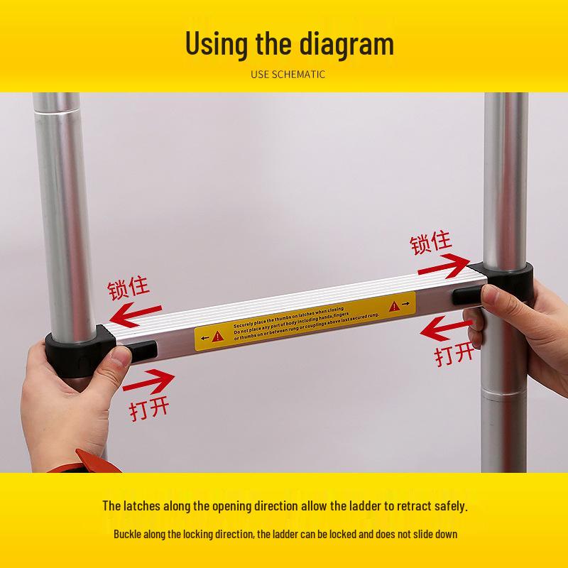 Aluminum Alloy Multifunctional Folding Ladder: Portable, Thickened, and Telescopic Herringbone Design