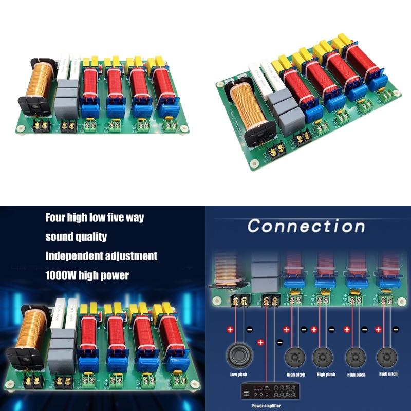 Power 1000W 5 Channel Speakers Frequency Splitter with Stage Tuning Speakers Crossovers