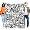 Abstract Waves Pattern Blanket Cozy Soft Warm Sofa Throw Bed Cover Perfect for Home Decor and Gifts
