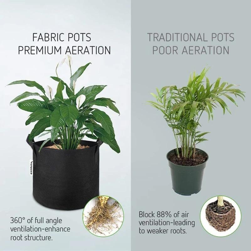 Felt Plant Grow Bags Reusable Garden Vegetables Planter Flower Herb Planting Pots Fabric Seedling Flower Nursery Bag