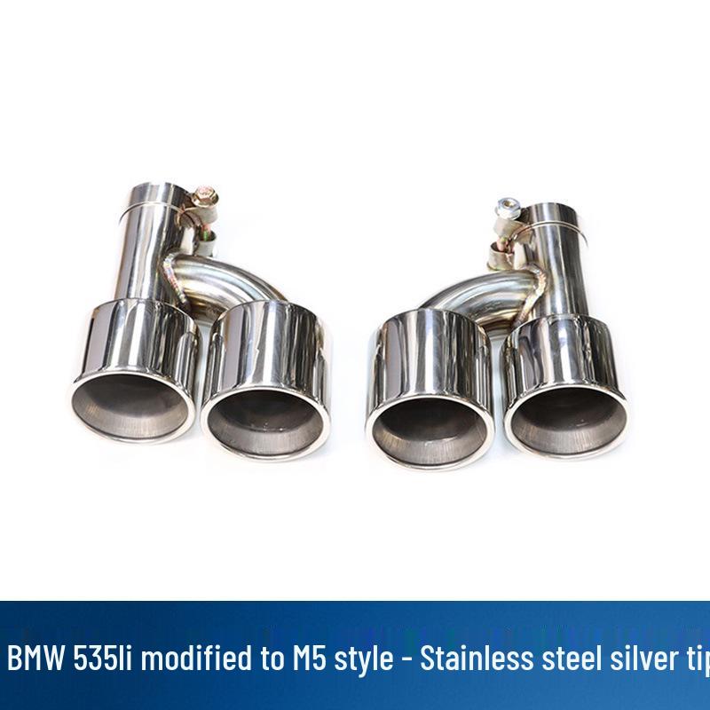 BMW 535li M5 Quad Outlet Carbon Fiber Exhaust Tailpipe (Stainless Steel, F10/F18)
