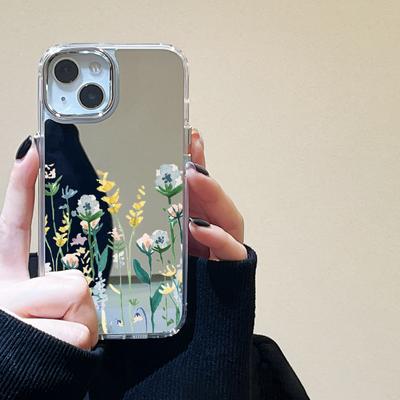 Handyhüllen für iPhone 11 13 XR 15 Pro Max 12 14 Pro Max Hülle iPhone 16 XS Max Spiegel Schutzhülle Mirror Exquisite Cartoon Wasserdicht