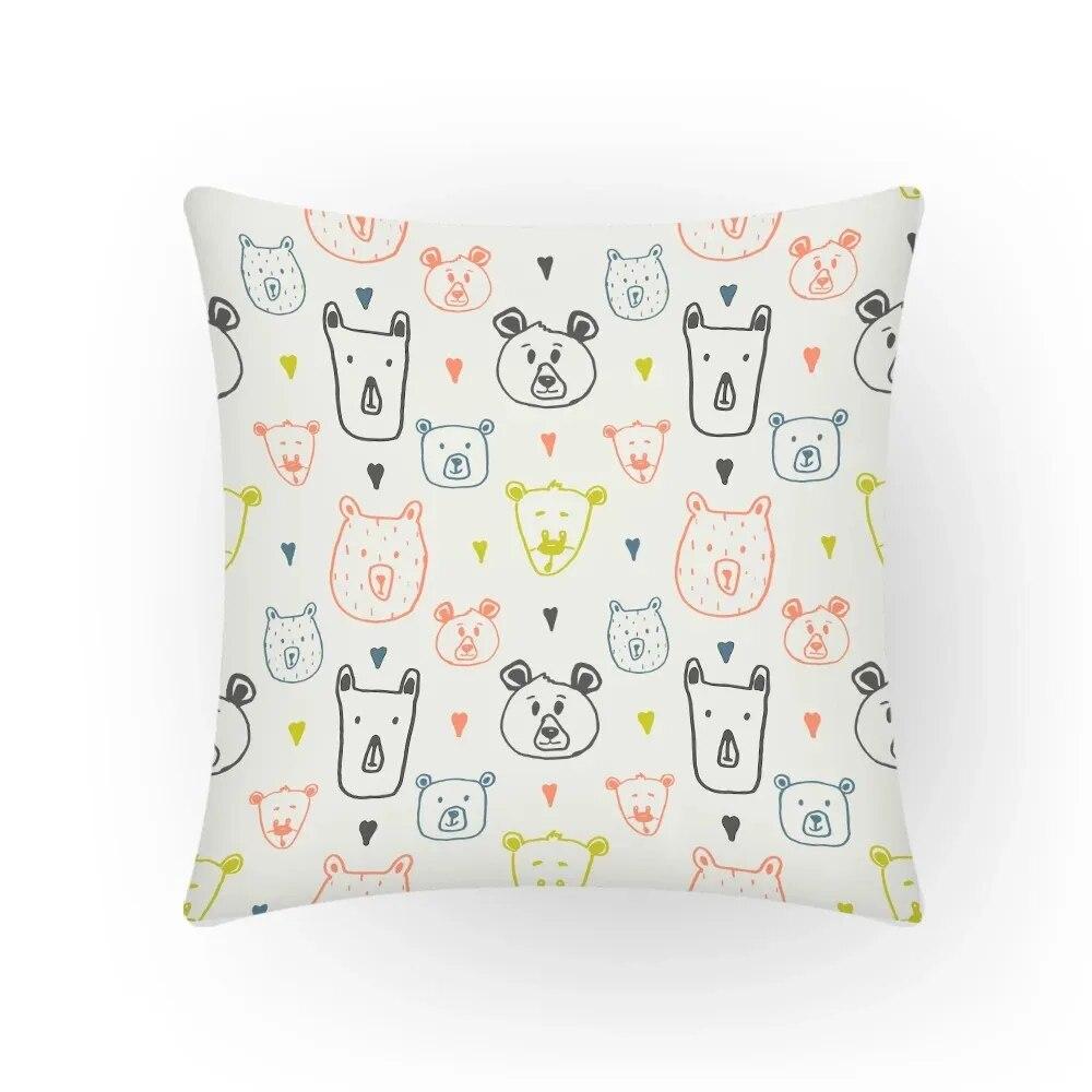 Gift Cartoon Household Products Cute Bear Animal Decoration Bedroom Gamer Pillow Cover Square