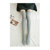 1 Pair Women Socks Vertical Stripe Solid Color Thigh High Long Tube Spring Autumn Good Stretch Beauty Leg Stockings Streetwear