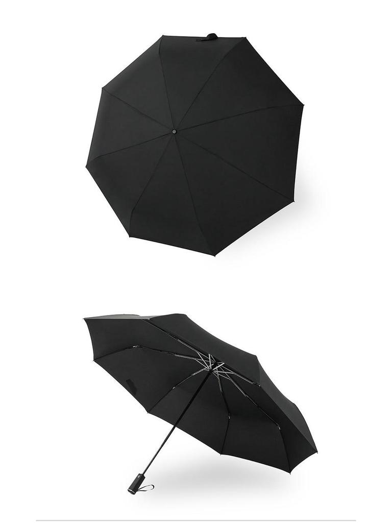 PARACHASE 135cm Super Large Automatic 3-Fold Umbrella, Flat Handle, Korean Style, Business Umbrella for Men