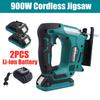 900W Cordless Jig Saw Portable Multi-Function Electric Saw Blades Metal Wood Metal Jigsaw Power Tools with Li-Ion Batter