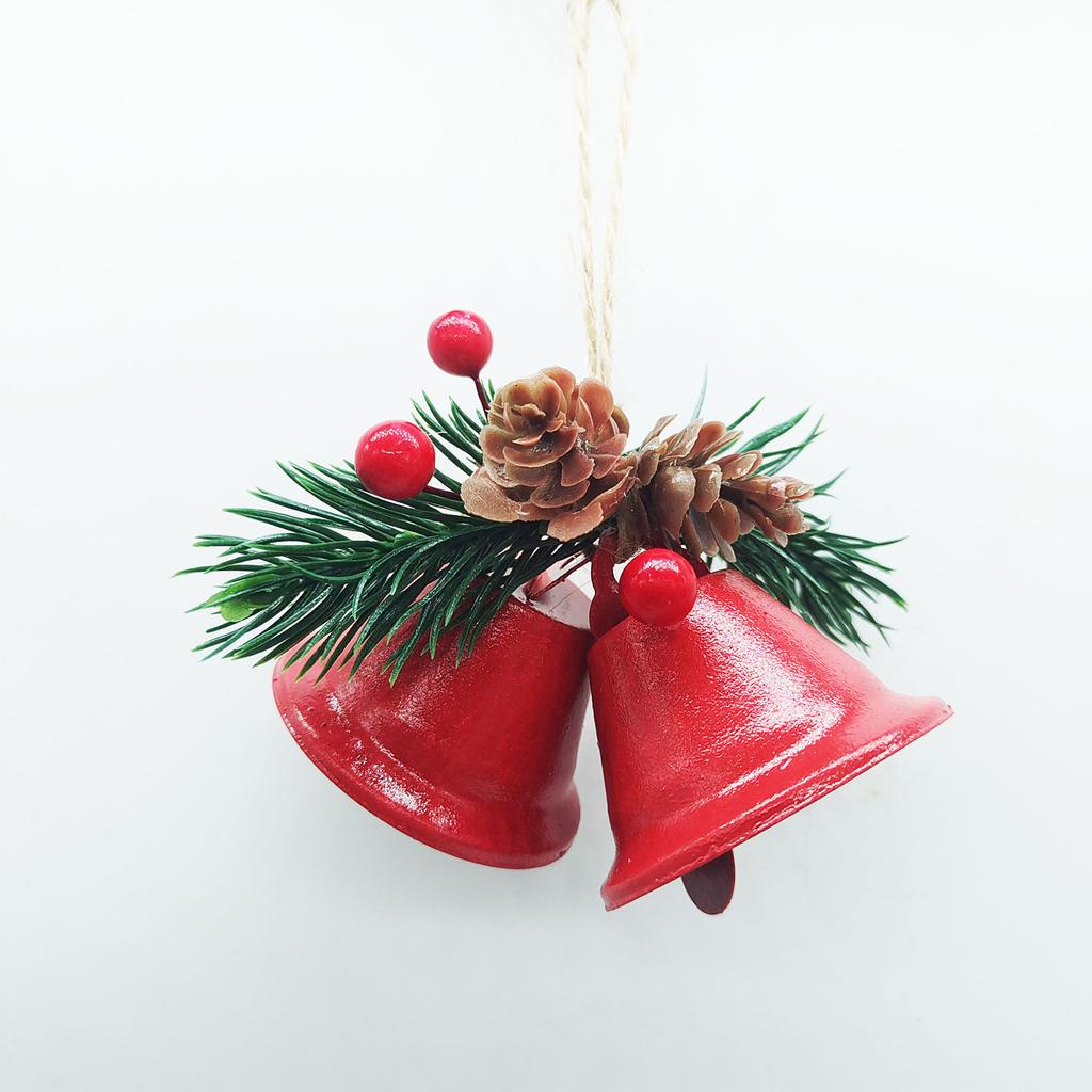 Cloches de Noël Cloches d'artisanat Ornements avec ficelle Clochettes Décoration d'arbre de Noël en métal Bricolage Cadeau de Noël