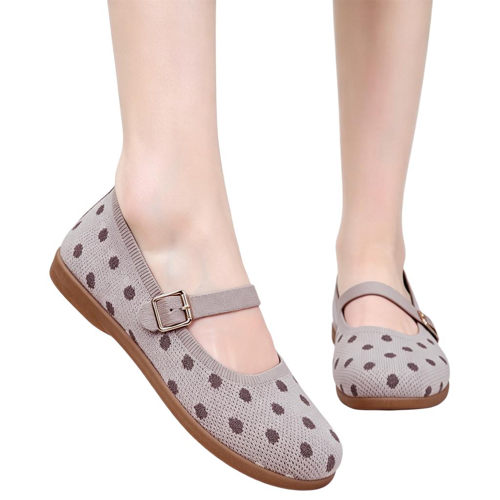 Women's Round Toe Shoes with Strap, Comfortable Casual Loafers for Everyday Wear