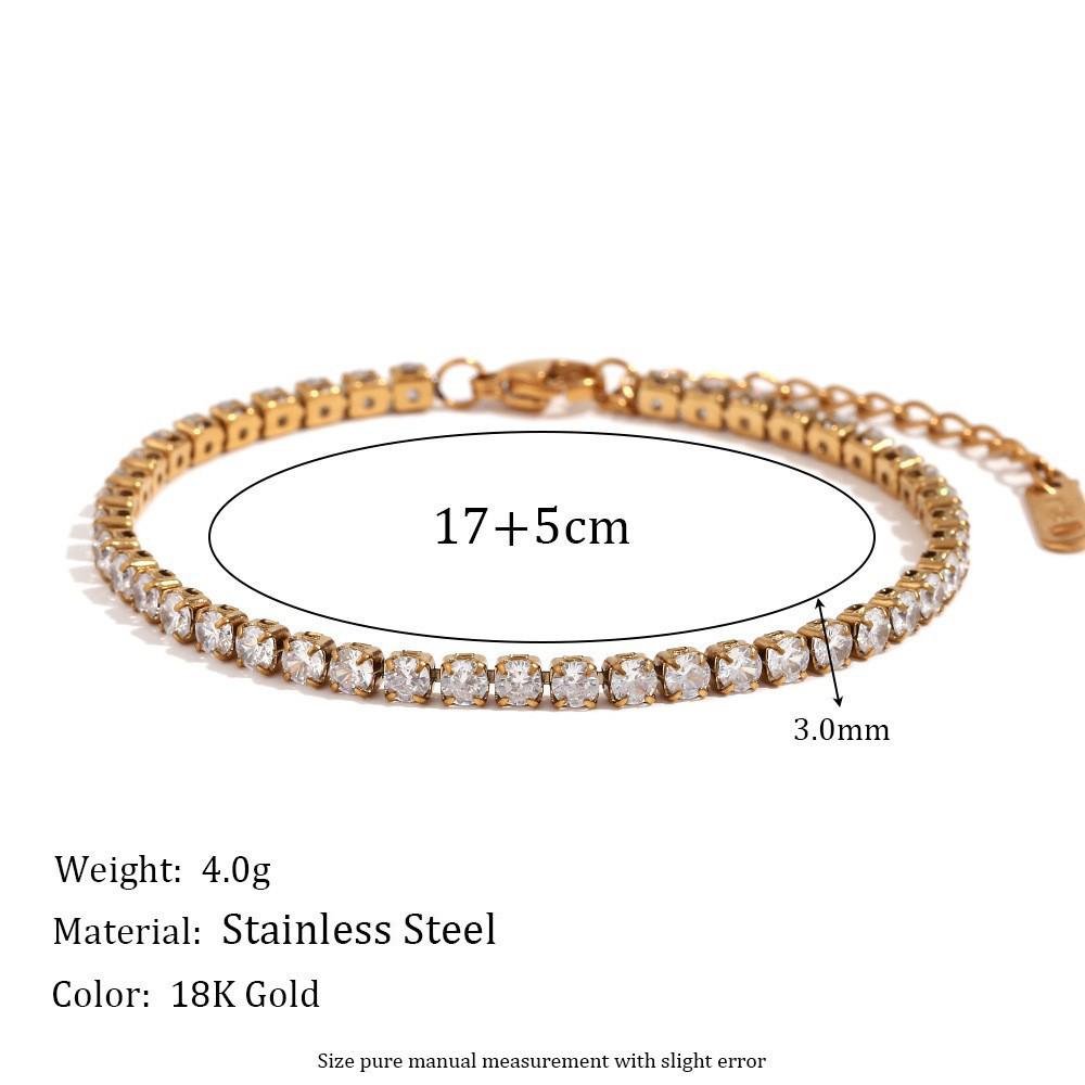 18K Gold-Plated Stainless Steel Paperclip and Rope Chain Bracelet for Women