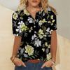 Floral Tops For Women, Women's Button Down Fashion Casual Short Sleeve Shirts Blouse
