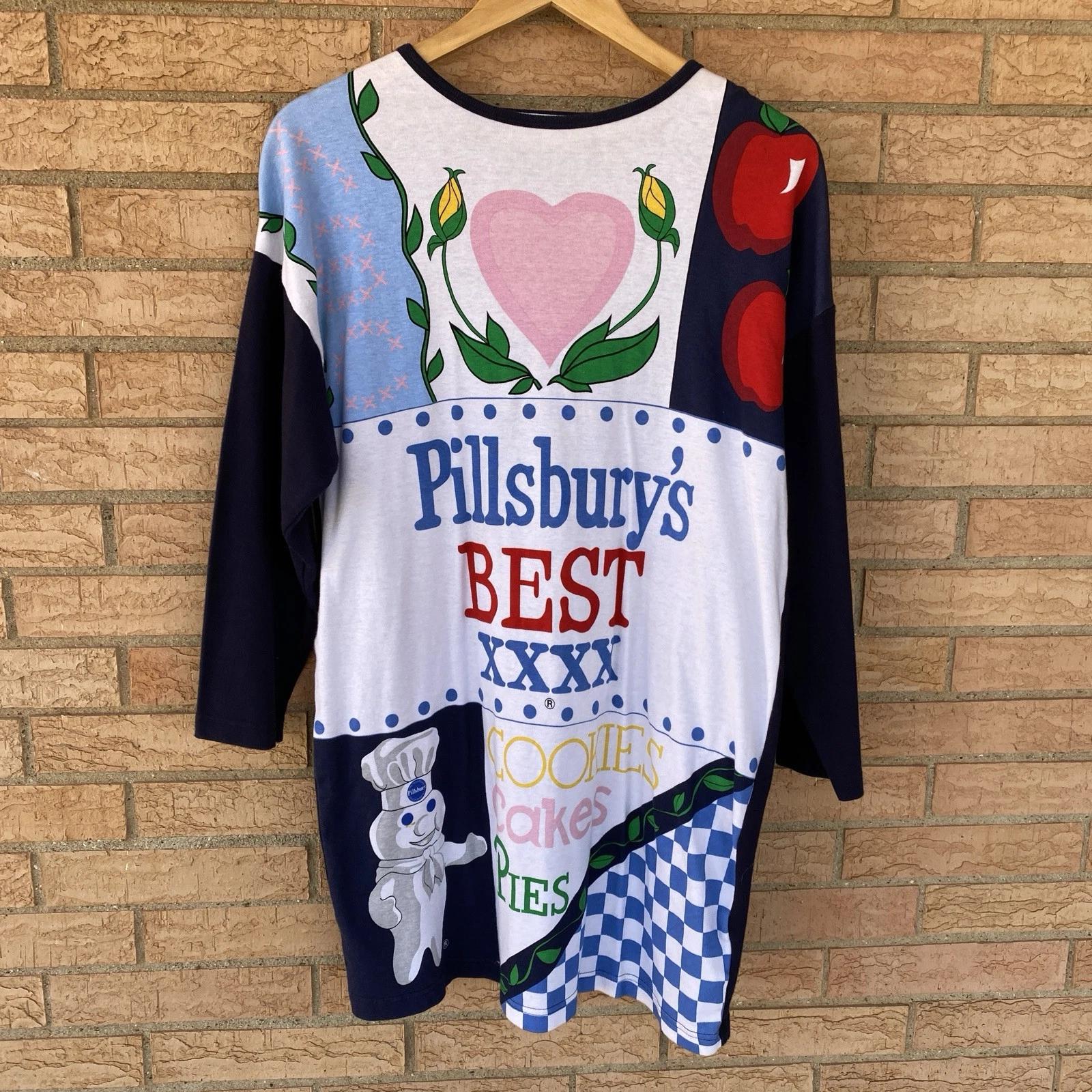 

90s Eagle s Eye Pillsbury s Best Doughboy long t-shirt size Medium night tee vtg 3XL