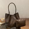 Spring new bag women's fashion soft leather versatile commuter tote bag large capacity shoulder armpit bag