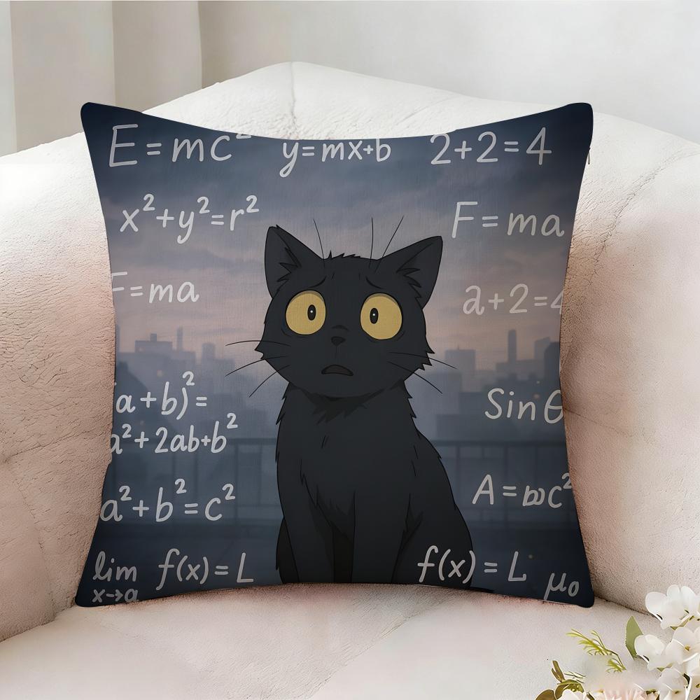 Funny Cat Thinking Network Pillow Case Pillowcase Doublesided Printed Sofa Cushion Bedroom Headboard Pillow