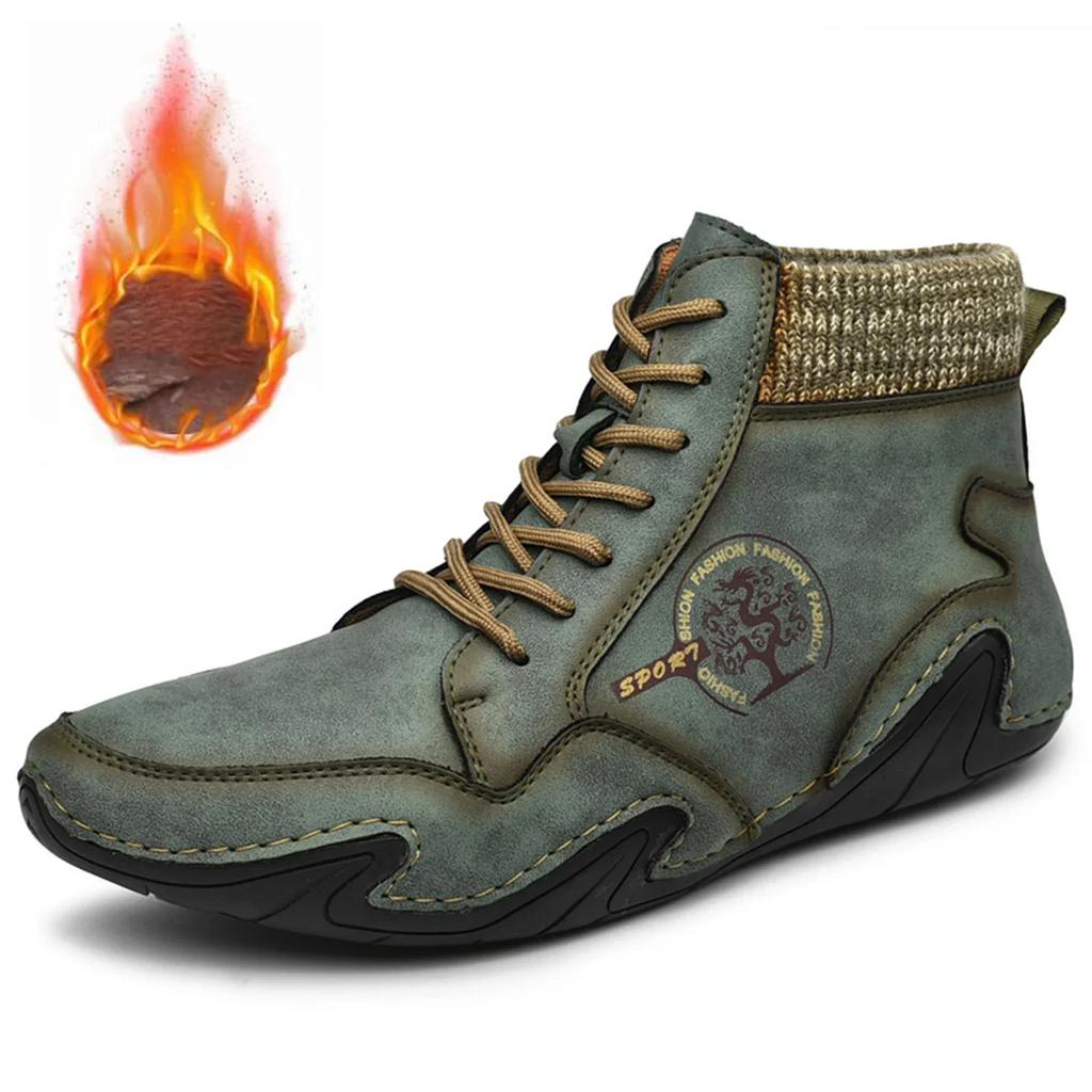 Fashion Comfortable Leather Casual Shoes For Men Lightweight and Durable Antiskid Flat Shoes For All Seasons Boots Men