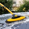 Car Wash Brush Mop Kit with Extension Long Handle Scratch Free Rotatable Wide Applicability Retractable Car Window Cleaning Mop