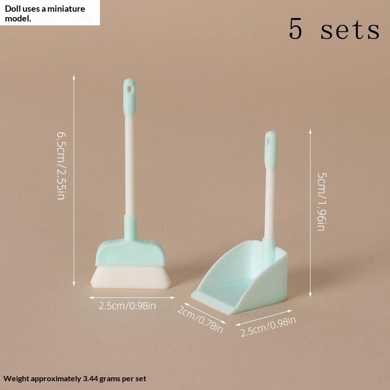 Miniature Home Cleaning Set for Dollhouses 1:12 Scale Accessories Brush Dustpan Durable Tools