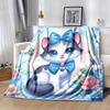 1 Stück Leichte Flanelldecke mit Katzenmuster, Bequeme und Warme Decke, für Camping Sofa Bett und Couch Büro, Geschenk