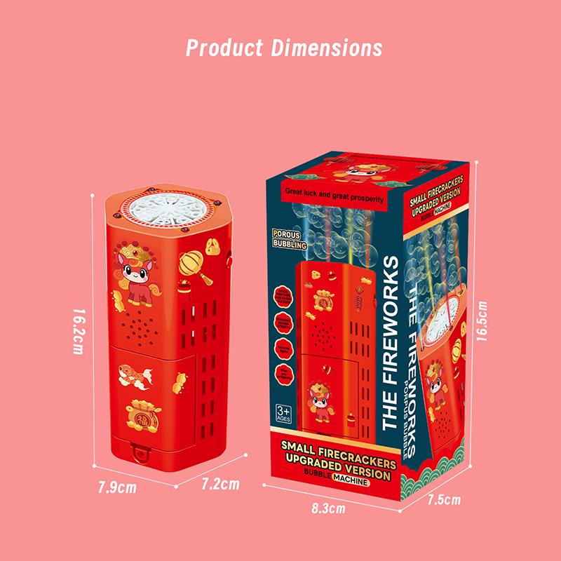 20 holes Fireworks bubble machine with 7-color LED lights bubble blower on the ground electronic automatic landing Spring Festival gift New Year toys