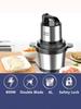 1pc Electric Kitchen Knife with Stainless Steel Bowl, 2 Speed Meat Grinder with 4 Blades for Meat and Onions.