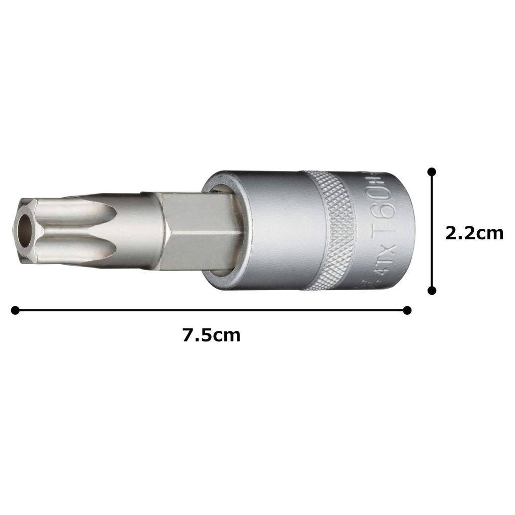 TONE Torx Socket T60H (Tamper-Proof Type) 4TX-T60H, 12.7mm (1/2") Drive,