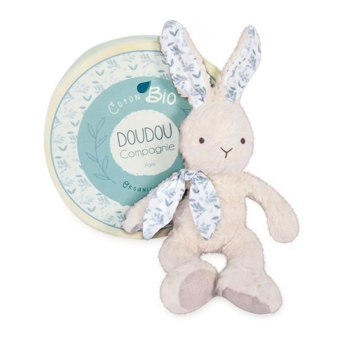 Peluche Lapin Blanc En Coton Bio - DOUDOU ET COMPAGNIE - Plush - A Partir De 0 Mois - Mixte