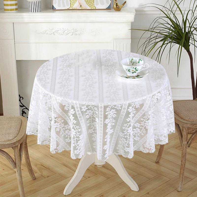 1 шт. 150 см Белая полиэстеровая пыленепроницаемая скатерть Винтажная скатерть Кружевная скатерть 150cm