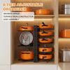 Space-Saving 8-Tier Pot Rack Organizer - Durable Metal Holder for Pans, Pots, and Lids To Keep Your Kitchen Neat and Tidy