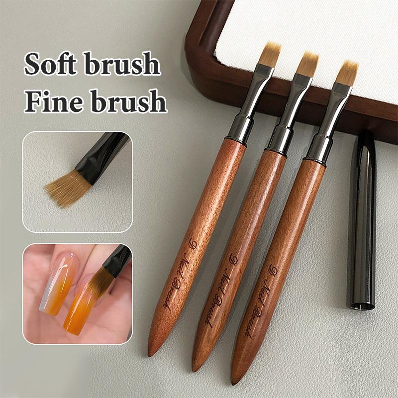 Gradient Nail Art Brush Sandalwood Nail Ombre Pen Diy Uv Gel Brushes Painting Drawing Flowers Nails Brush Manicure Tools