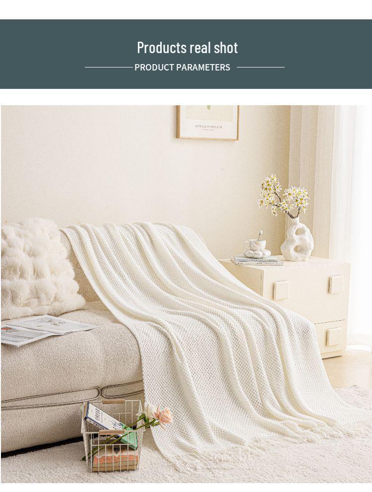 G5Z Luxuriöses Wollsofa & Nickerchen-Decke - Einfarbige, Ins-Stil, Schal-Überwurf, Bettende-Dekoration