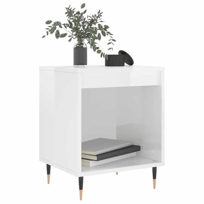 Table de chevet - Maison Exclusive - 2 pièces - Blanc brillant - 40 x 35 x 50 cm