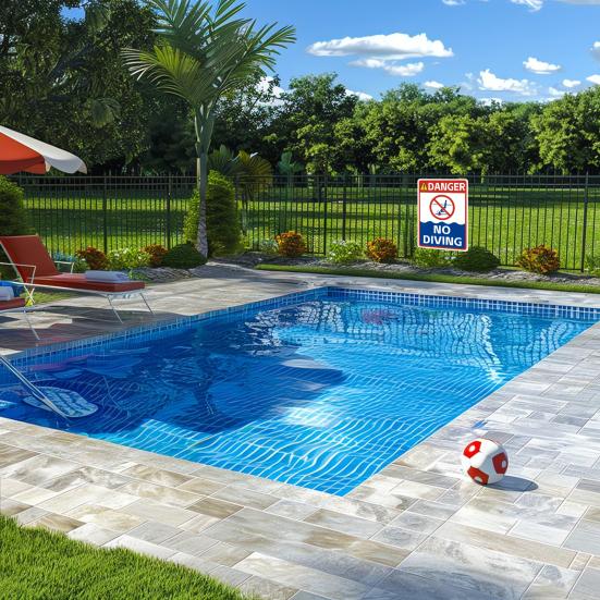 Danger No Diving Sign Weather-proof Heavy Duty Outdoor Yard Beach Pond Swimming Pools Aluminum Warning Sign
