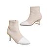 Pointed thin heel short boots autumn new French temperament elastic high heel socks boots thin heel boots