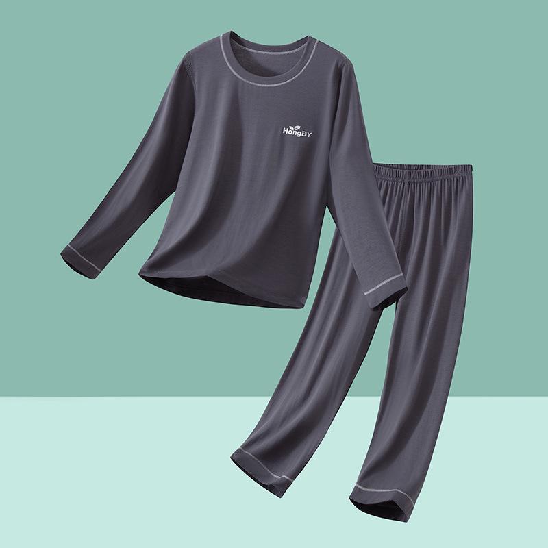 Kids' Modal Pajamas - Boys' & Girls' Long Sleeve Summer Set & Parent-Child Air Conditioning Outfit