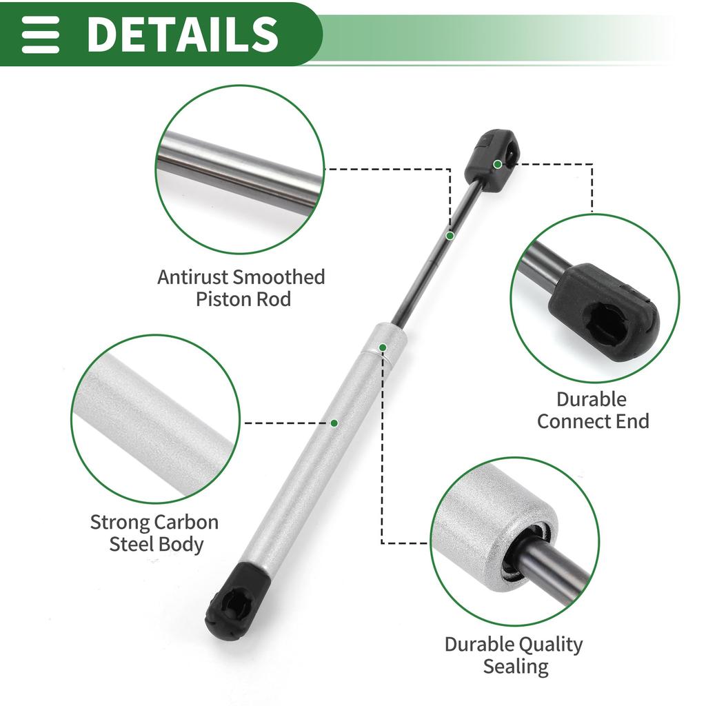 Motoforti Universal Lift Support Struts Lift Support Shocks 10"/254mm 35lbs/160N/16kg Silver Tone