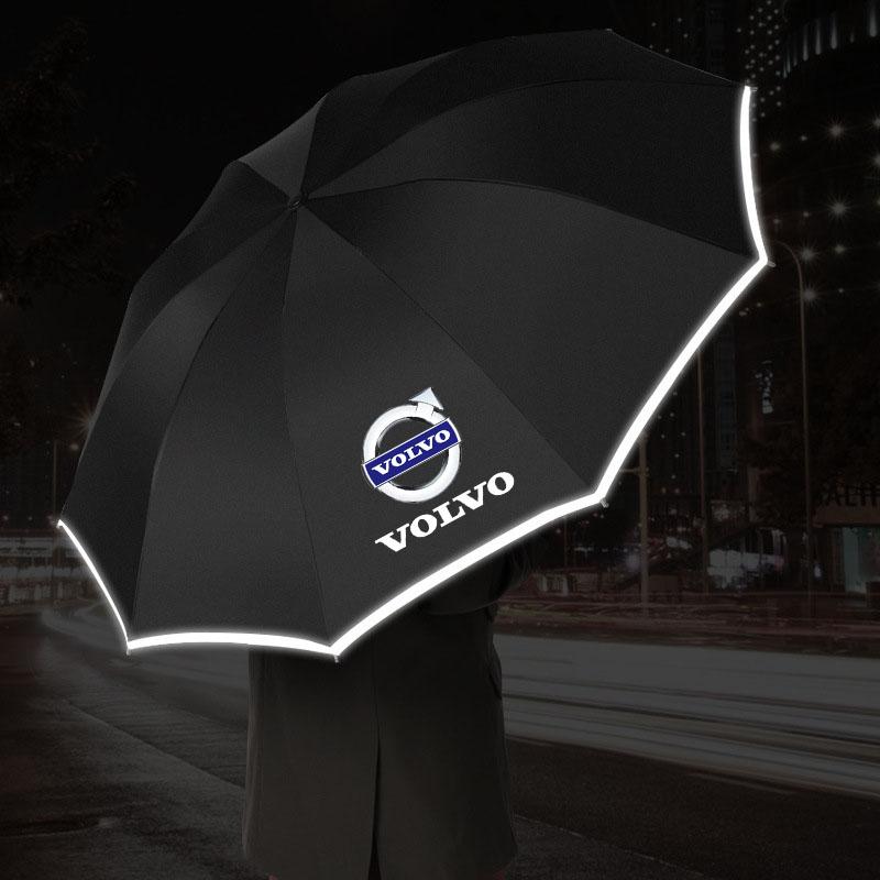 Auto LED Licht Regenschirm Automatisches Falten Winddichter Sonnenschirm für Volvo XC60 S90 XC90 S60 XC40 V60 V90 Volvo Zubehör