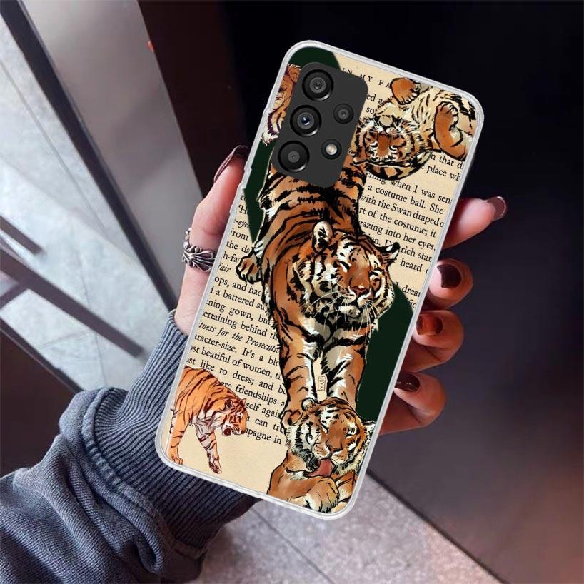 Superior Tiger Pattern Art Phone Case For Samsung Galaxy A52 A51 A50S A32 A22 A12 A02S A72 A71 A31 A70 A30S Note 20 Ultra 10 Plu