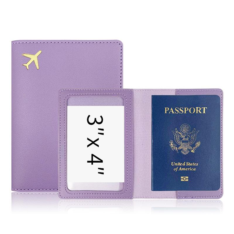 Étui pour passeport en cuir synthétique pour homme et femme, porte-cartes de crédit, porte-cartes de visite, porte-monnaie de voyage