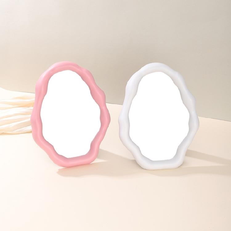 Artistic Cloud Shape Makeup Mirror for Desk and Tabletop Vanity Mirror with Adjustable Brackets Aesthetic Mirror Decors
